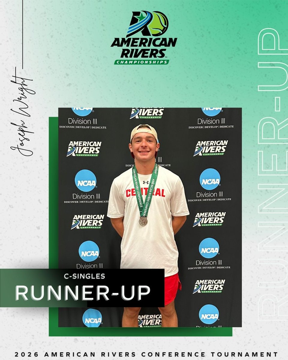 AmerRiversConf's tweet photo. M🎾: 𝗠𝗲𝗻'𝘀 𝗧𝗲𝗻𝗻𝗶𝘀 𝗖-𝗦𝗶𝗻𝗴𝗹𝗲𝘀.

🥇: Glenn McChristian, @NWUSports 
🥈: Joseph Wright, @CentralDutch 
🥉: Seth VandenBerg, @CentralDutch 

#rollriversMTN https://t.co/Yl4In0bKHM