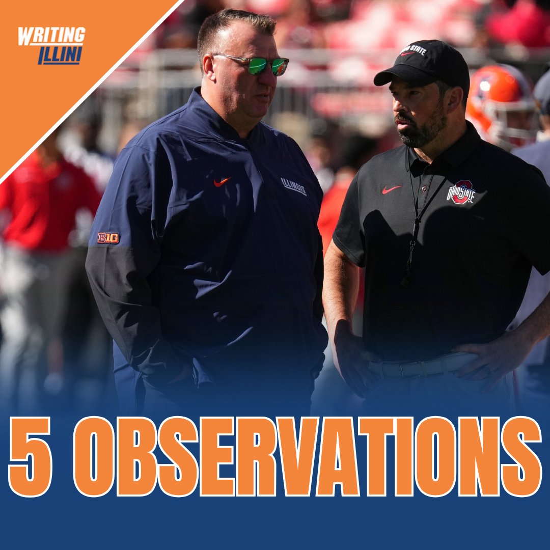 ReesIsMe's tweet photo. I was expecting a much worse result. It was a tough loss, but it had some encouraging parts.

Here are the 5 observations from the Illinois football loss to Ohio State.

https://t.co/ZRYwrkh75s #Illini #Illinois #Football #B1G https://t.co/KKHBiXN1Dl