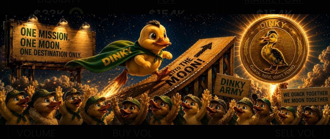 Just__Rosey's tweet photo. The timeline moves fast, but good stories stick.

$DINKY started with a little duck that refused to give up, and now there’s a whole community behind that story. 

Still early. Still growing. Still DINKY.

CA: "3YNCESdqhSgvsD4aARHC4rdqXpjyW9CWjosH82nHpump" https://t.co/AubK8mWlB0