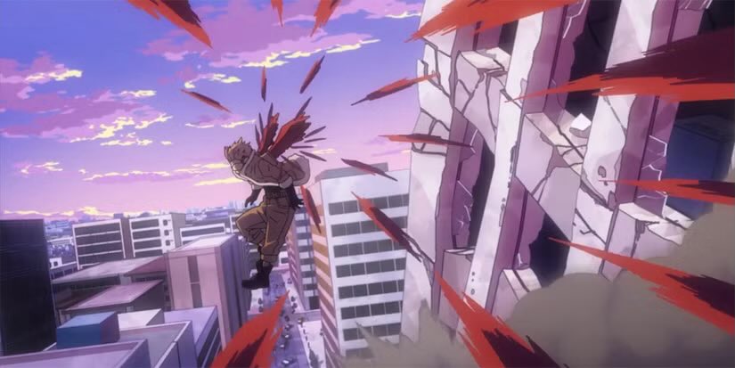 ReconFeathers's tweet photo. Hawks quickly used his quirk to save everyone out of the falling building.

“ come on fierce wings! save all of them quickly!”

As he put the civilians on the sidewalk his feathers came back to him. https://t.co/YqjQJgILGB