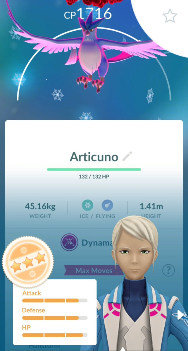 valentinedex's tweet photo. One and done with a DMax Articuno with decent IVs ❄️
#pokemongo https://t.co/lf4ugHujW4