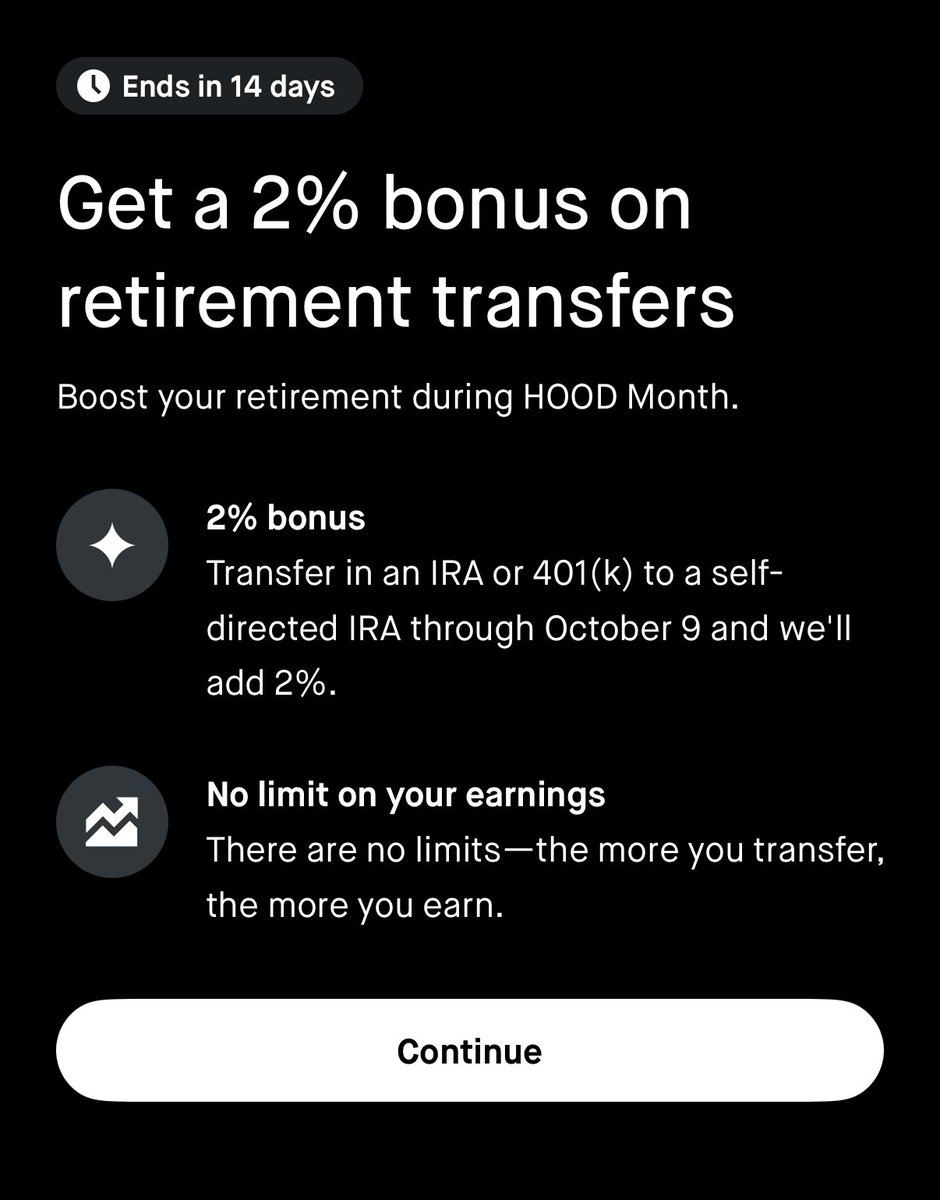 kevinxu's tweet photo. robinhood is offering me $236,000 to move my $11.8M retirement account

am i missing something or is this just free money https://t.co/SgEu2BIJcS