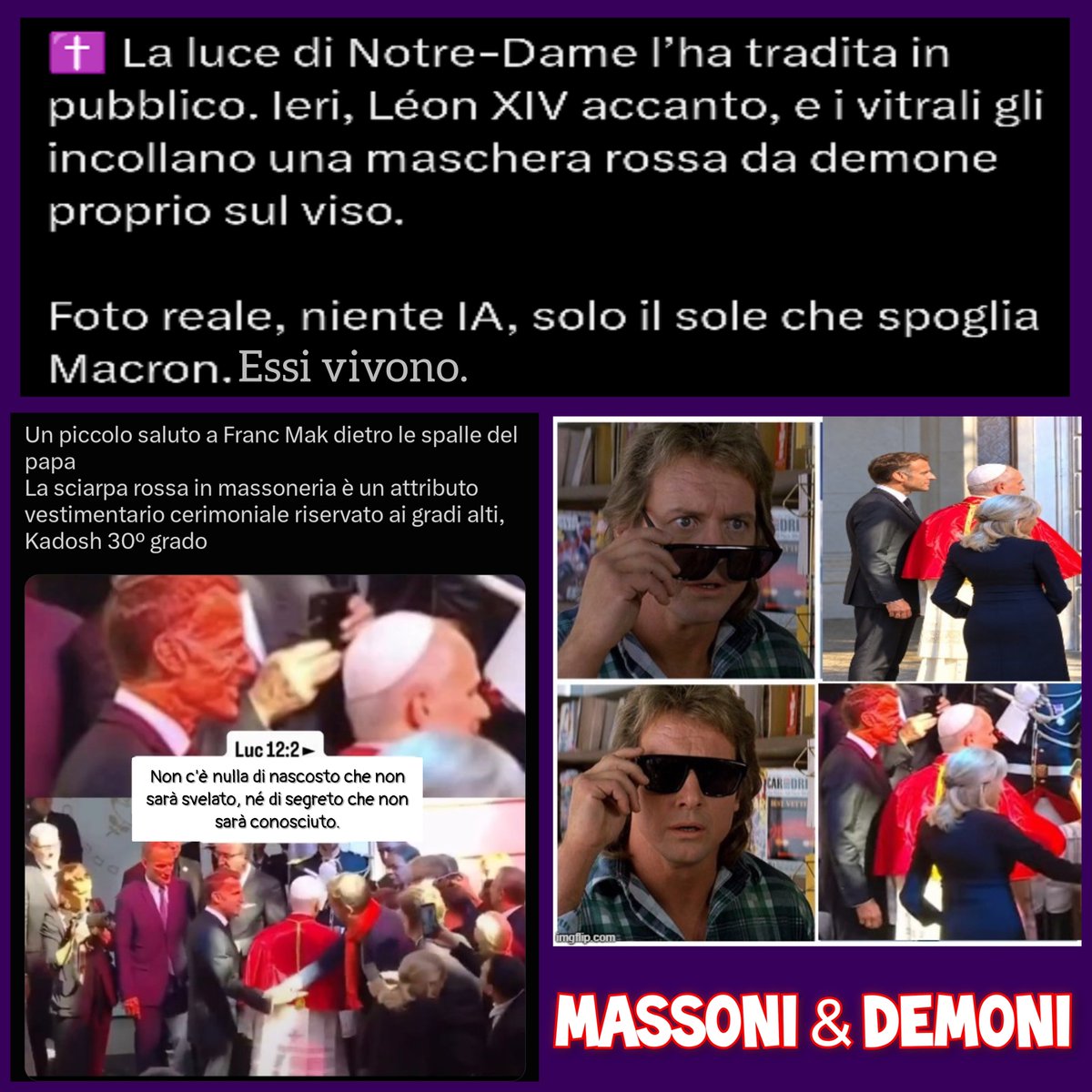 evolversim's tweet photo. Il viaggio in Francia di #PapaLeónXIV sta riservando molte sorprese.

Un colpo di teatro dietro l'altro.

#MacroMicro #massoni #demoni #essivivono #macronisme https://t.co/9zgdKKc7Ry
