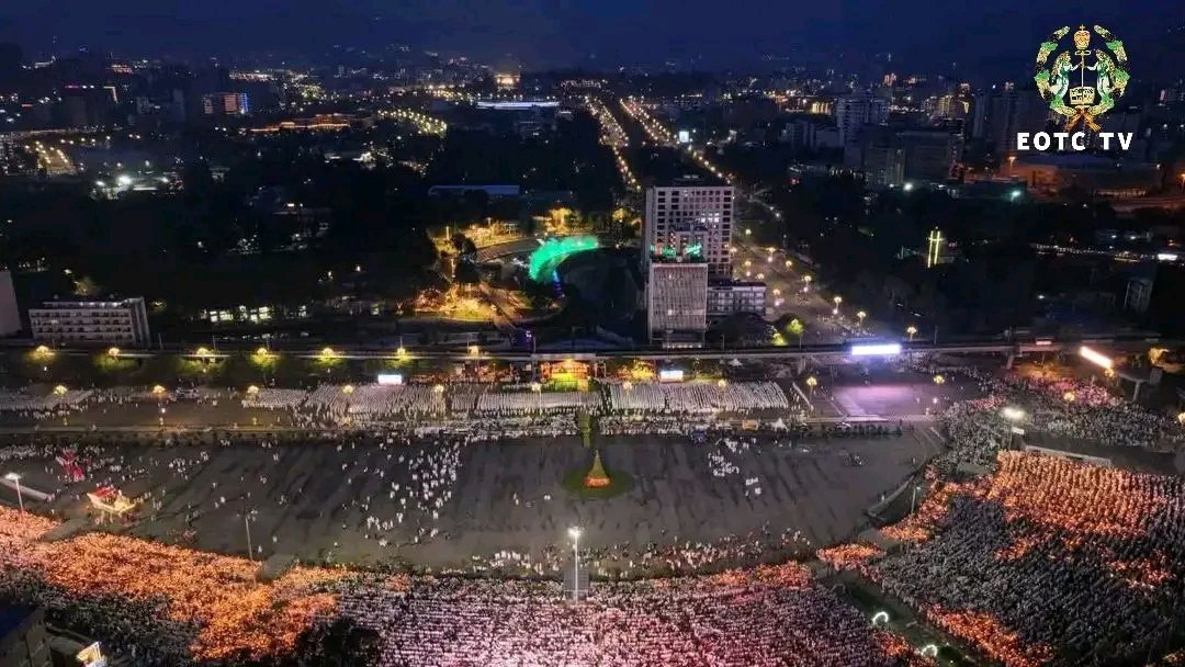 fanatelevision's tweet photo. IN PICTURES | A breathtaking look at #Meskel-Demera from above, as the #Demera flame illuminated Meskel Square and thousands gathered for one of #Ethiopia’s most cherished religious and cultural celebrations.

Photo courtesy of EOTC Broadcasting Service Agency. https://t.co/hkkAy29vGH