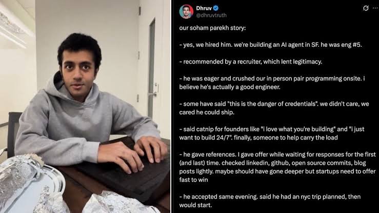 RealWaKhan's tweet photo. Remember the case of Indian "engineer" Soham Parekh, who secretly held multiple remote tech jobs at once, targeting $685K across 10+ startups using a fake resume and IP masking? The ultimate "overemployment" nightmare for tech founders! What makes you think this is not happening en masse?! https://t.co/4wdTP3Q9Jq