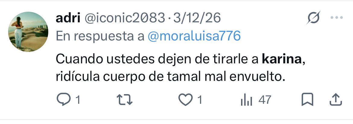 JuanDyt1's tweet photo. @iconic2083 @verdeementa Eres la que menos debe decir eso bro, 🙃 https://t.co/ktcMjXBNHz
