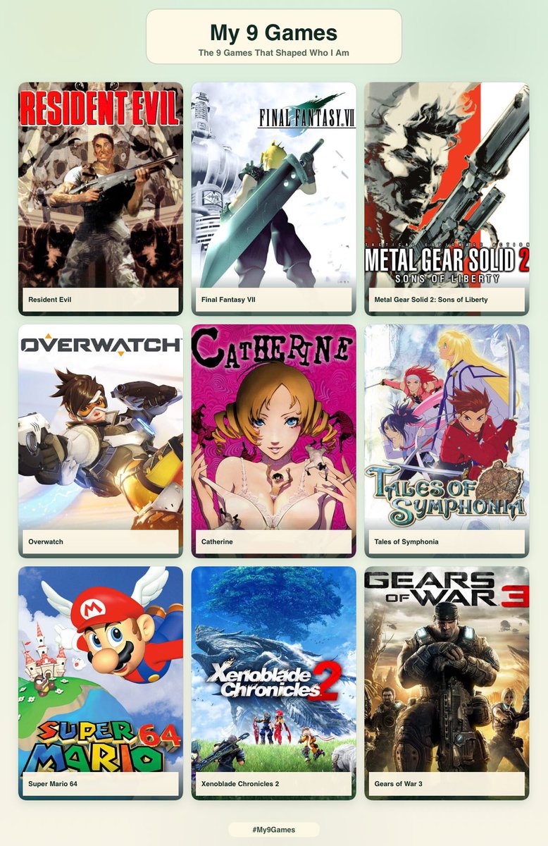 Bloomsoon_'s tweet photo. These are the games that shaped me! There’s a ton more but if I had to choose a top 9 in no particular order it would be these. https://t.co/tyRZFFVJKL