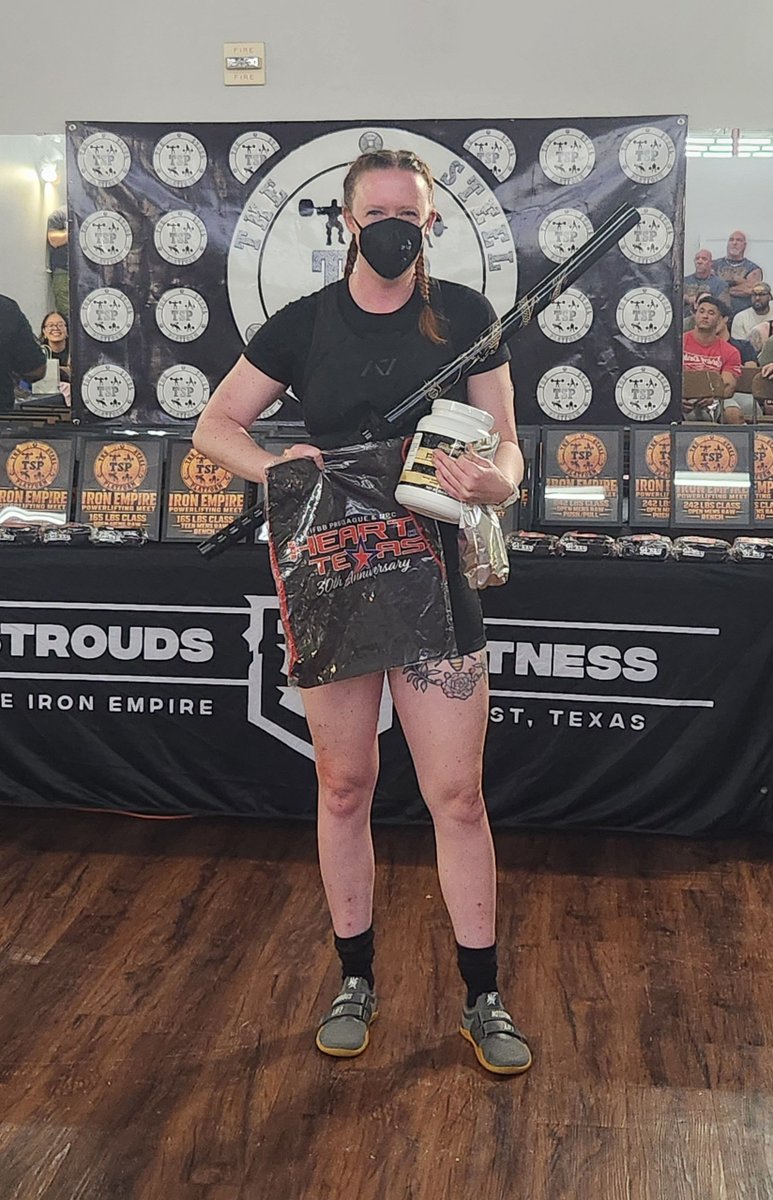 BaileyDevine20's tweet photo. I won! 1st place in every event, and total! In both open & sub-masters ๐. I'll make a more detailed post once I have more pics back, but let this show all the normies that wearing a mask doesn't make it hard to breathe, or keep you from living. It just helps us stay safer. https://t.co/IPwV9YcFc3