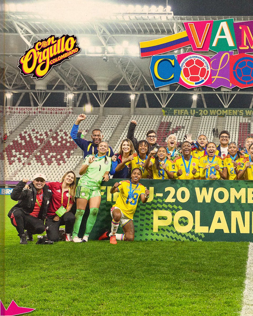 FCFSeleccionCol's tweet photo. 📸  ¡𝙏𝙚𝙧𝙘𝙚𝙧𝙖𝙨 𝙙𝙚𝙡 𝙈𝙐𝙉𝘿𝙊! ❤️‍🔥

𝙉𝙪𝙚𝙨𝙩𝙧𝙖 𝙢𝙚𝙟𝙤𝙧 𝙥𝙖𝙧𝙩𝙞𝙘𝙞𝙥𝙖𝙘𝙞𝙤́𝙣 𝙚𝙣 𝙪𝙣𝙖 𝘾𝙤𝙥𝙖 𝙈𝙪𝙣𝙙𝙞𝙖𝙡 𝙁𝙚𝙢𝙚𝙣𝙞𝙣𝙖 𝙙𝙚 𝙡𝙖 𝙁𝙄𝙁𝘼 𝙎𝙪𝙗 𝟮𝟬 🥉

#ConOrgulloColombiano🇨🇴 https://t.co/9uik0FFSbd