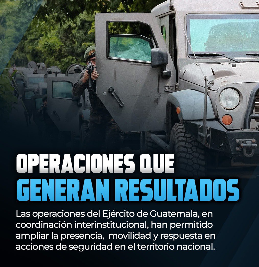 Ejercito_GT's tweet photo. Más operaciones, más seguridad para los guatemaltecos 🇬🇹🫡

El Ejército de Guatemala, en coordinación interinstitucional, mantiene operaciones de seguridad que amplían la presencia y capacidad de respuesta en el territorio nacional, contribuyendo a la localización y decomiso de armamento utilizado por estructuras criminales.

#EjércitoGT #EstamosCumpliendo