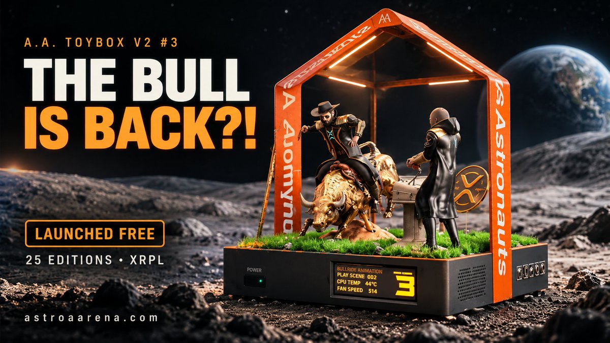 AnonymousRealx's tweet photo. Who’s got a bull in their wallet? 🐂📦

Big thanks to everyone who picked up our free A.A. Toybox V2 #3 last week 💛

25 editions out there. Show us which number you grabbed 👇

Missed the drop? Watch the animation:
https://t.co/i1UwHf2VTr

#XRP #XRPL https://t.co/9KfOla4fA0