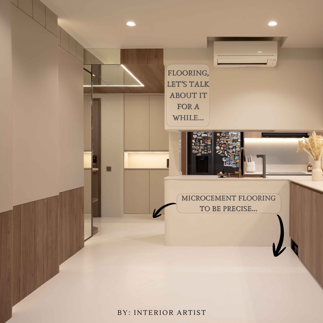 ariathomasic161's tweet photo. Ever wondered how this interior’s flooring looks so seamless? It’s microcement: a thin, waterproof, customizable coating applied over existing surfaces for a smooth, joint-free finish. It unifies every space while keeping the design light and https://t.co/4cdafRKDBo