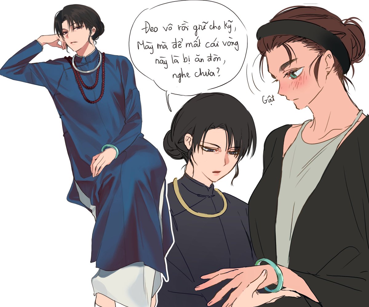 pnn1008's tweet photo. #リヴァエレ♀️ 
Vietnamese AU ig? https://t.co/oxxCXmUafk