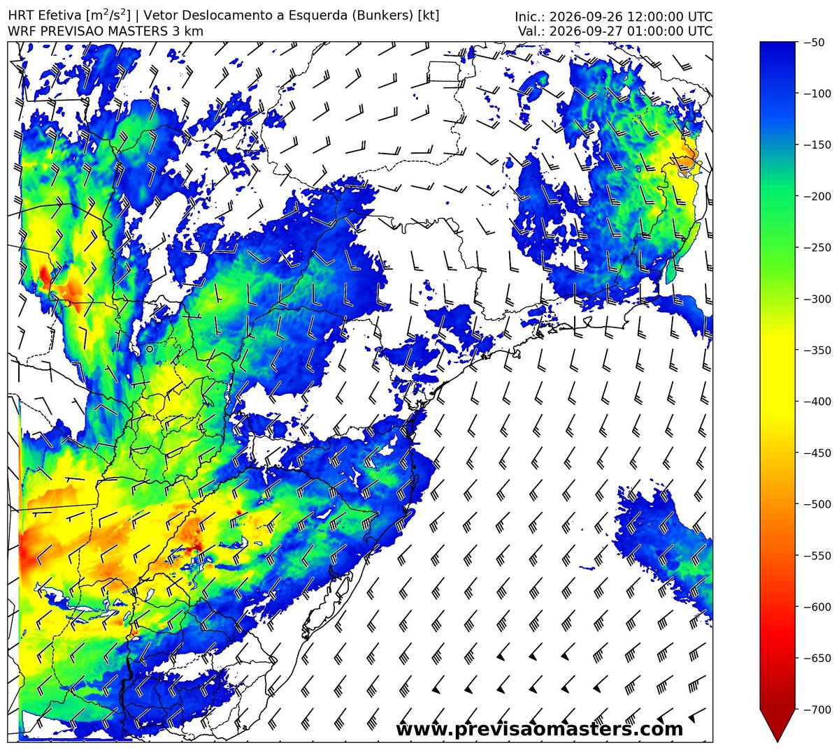 GoedeTDS2's tweet photo. Potential strtucture fest with large hail later today in Rio Grande do Sul, a stable layer plus good SRW should maintain a few long track hailers into the evening. https://t.co/gnf43E9j5G