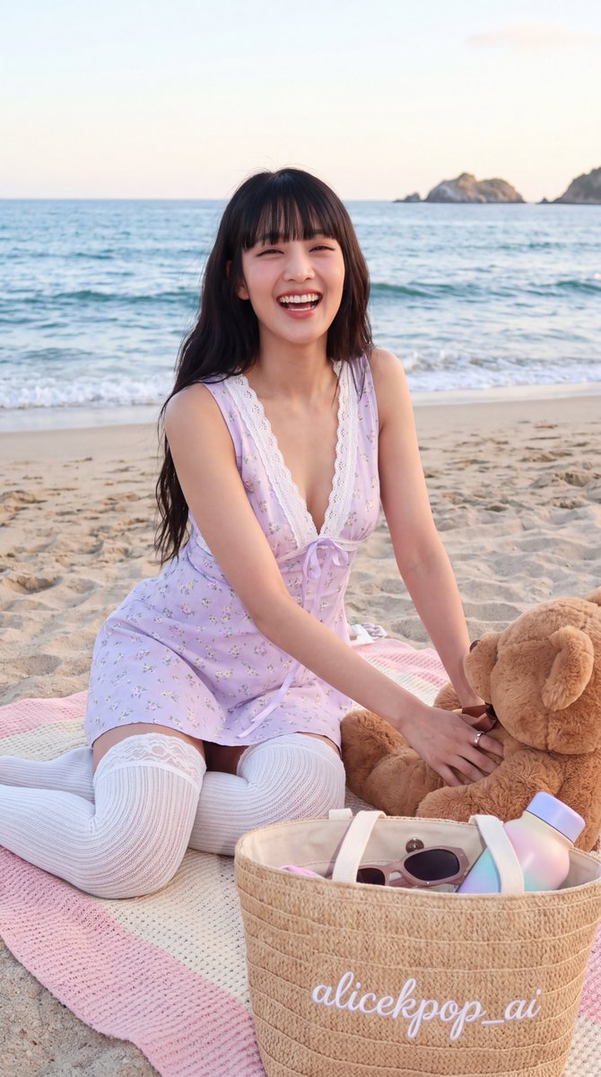 Minnie beach picnic portrait