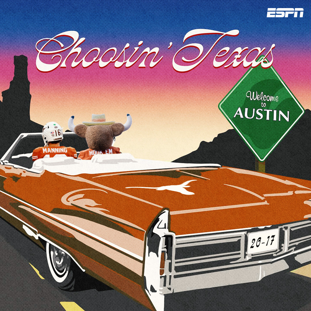 SportsCenter's tweet photo. Arch went Choosin' Texas ... and still ended up in Knoxville with a W 🔥 https://t.co/isFCouWebo