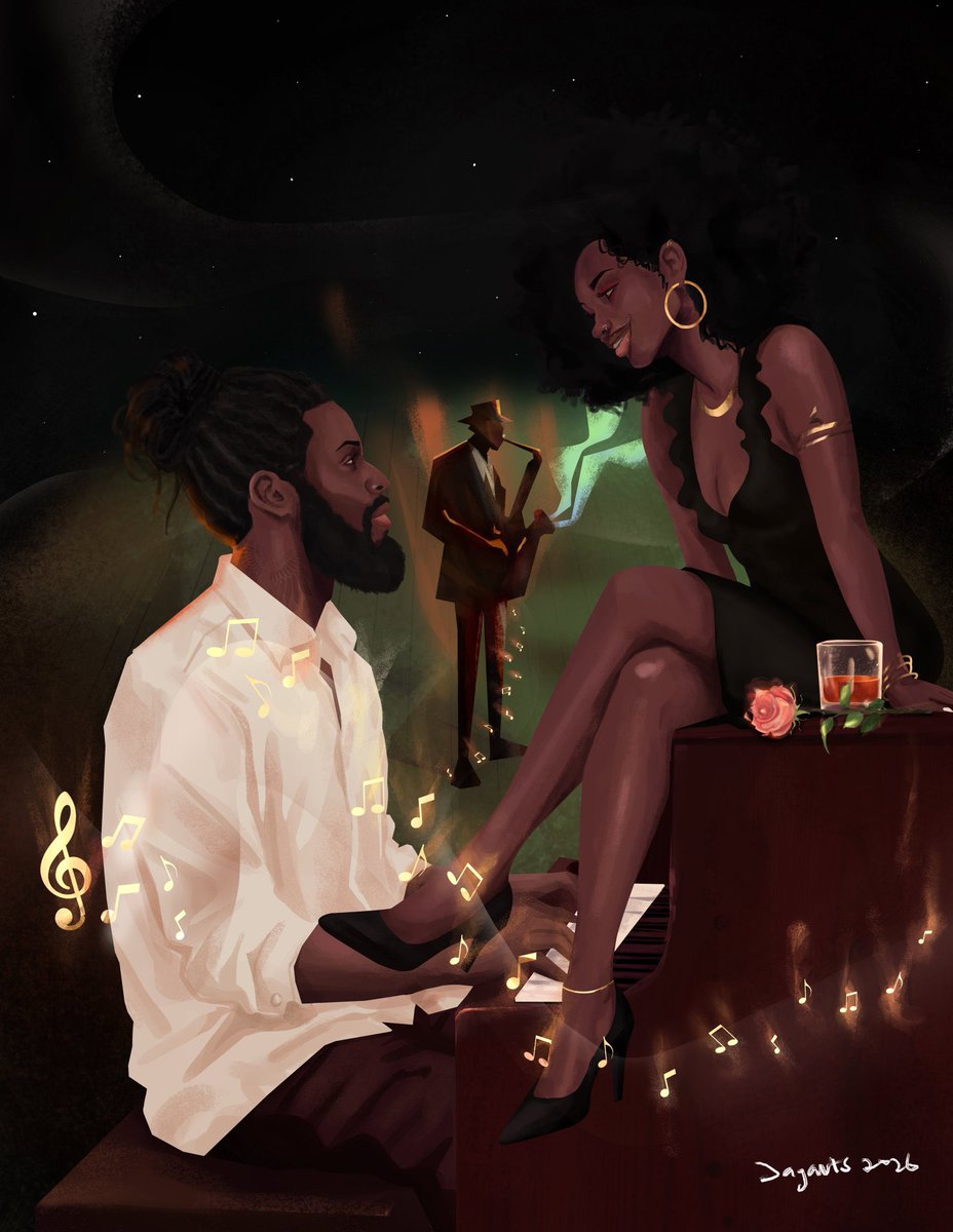 therealJayarts's tweet photo. I love to paint about lovers where’s its dancing,  playing dress up or having intimate moments. https://t.co/1LHA102DPz