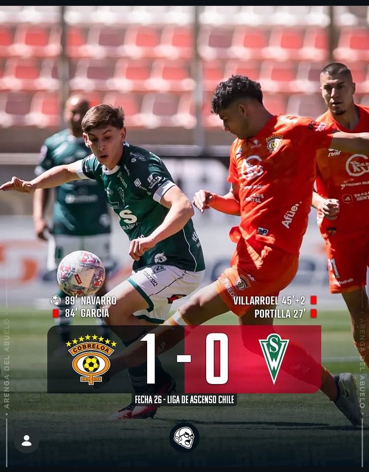 ColochoCobreloa's tweet photo. Ganó el único grande de regiones,partido muy sufrido a lo Cobreloa merecimos ganarlo fuimos superiores los 90’ y logramos dejarnos la victoria y recuperamos la punta,lejos de estar definido esto aún queda pero q importante triunfo,murieron en Madrid y los enterramos en Calama https://t.co/w61QuK3nZV