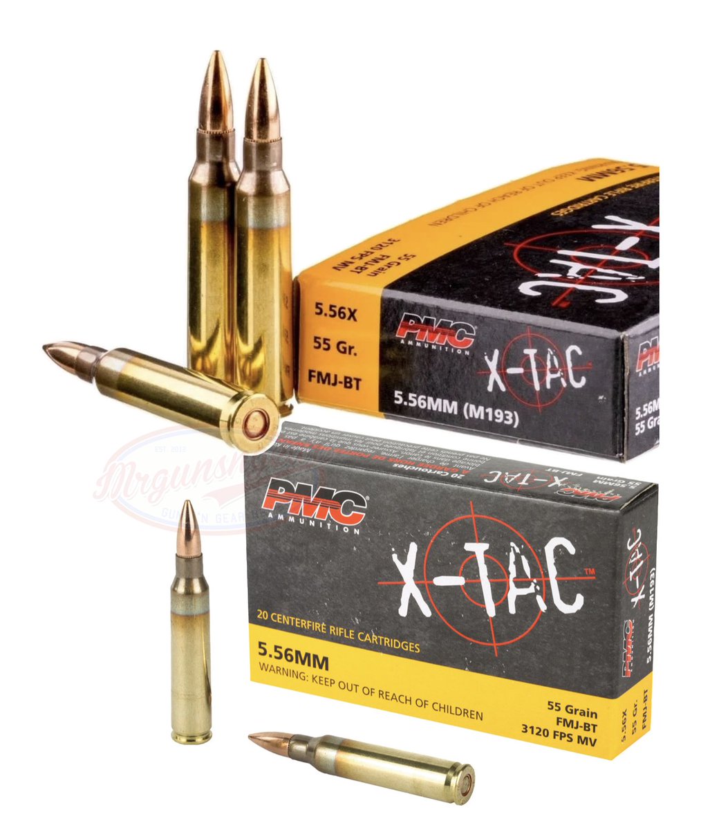Mrgunsngear's tweet photo. PMC XTAC brass case 5.56 M193 with 55gr projectiles for $0.439/rd *shipped* with code MRGUNSNGEAR currently here: https://t.co/CNcVGzlhTA

#M193 https://t.co/JkB8ykevJY