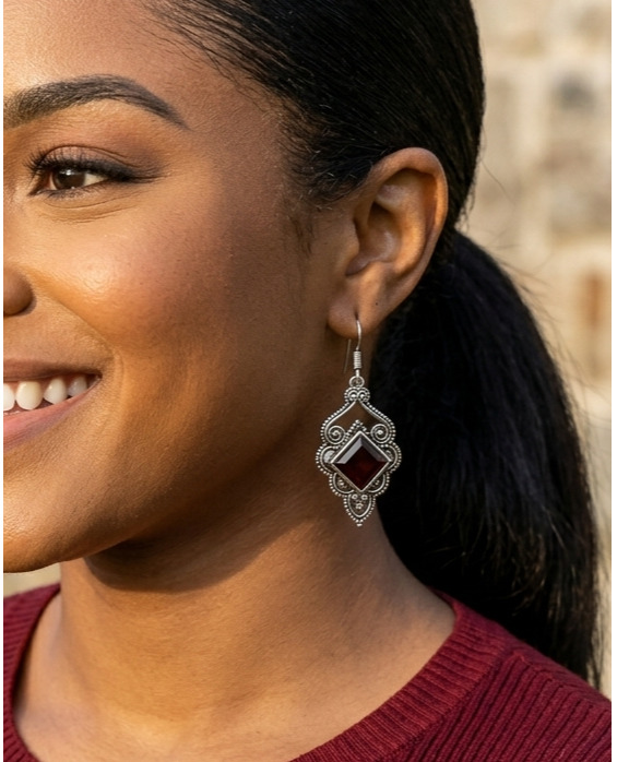 ShantaePatoine's tweet photo. Exclusive deal! Dark red vintage Thai silver earrings are available for a limited time at the incredible price of $33. 58. https://t.co/iN8g7TVbES