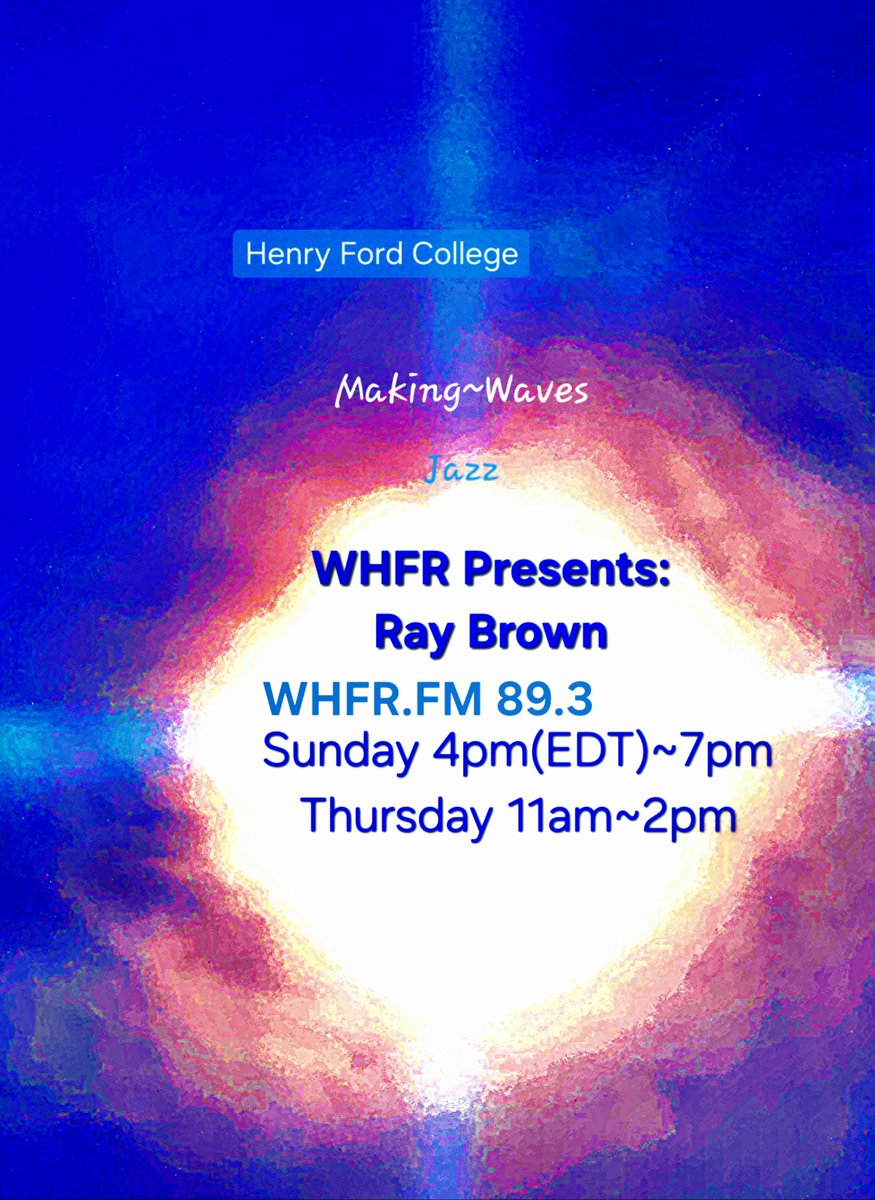 kittyluv88's tweet photo. https://t.co/OY5W0FCah3
  Please join #whfrfmradio for "WHFR Presents: Ray Brown" on Sunday, at 4pm(EDT)~7pm, and on Thursday, 11am~2pm, featuring #JazzBass on the 89.3FM independent nonprofit Listener~supported #noncommercial broadcast Making~Waves" from #HenryFordCollege @hfcc. https://t.co/1coMW16lEj