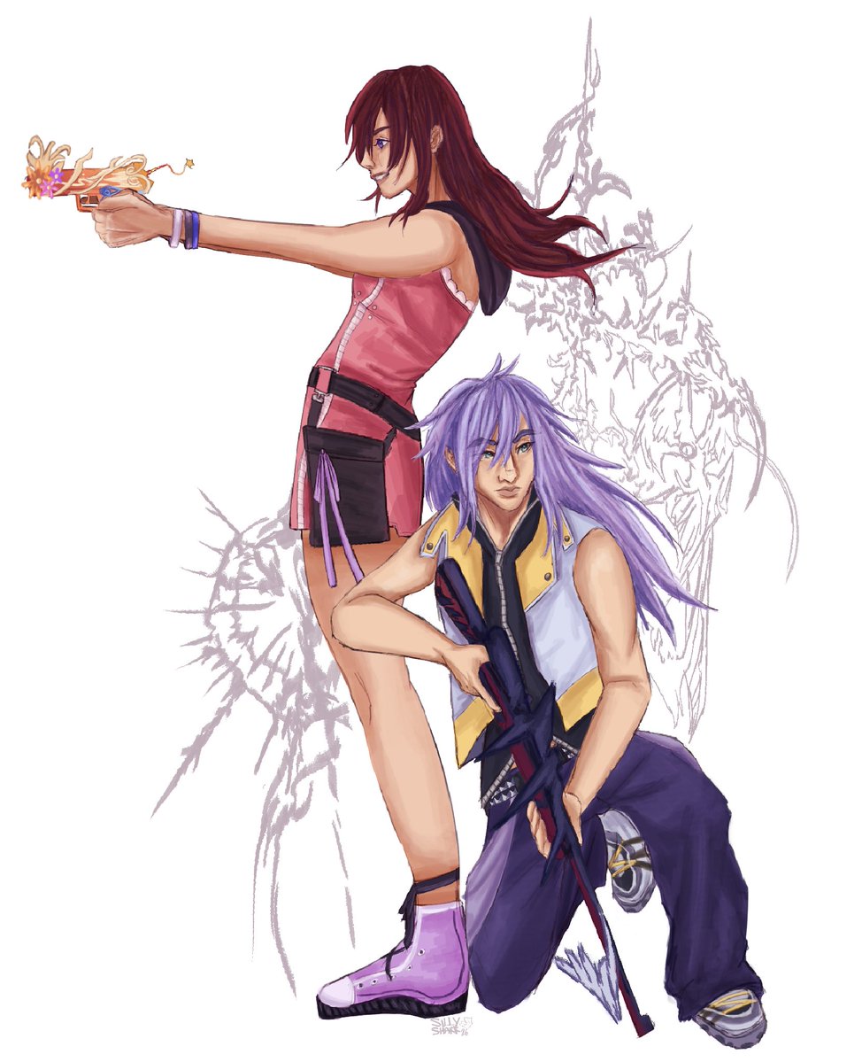 sillyshark_'s tweet photo. thank you fortnite for adding kairi and riku https://t.co/yL3AzMB2Dv