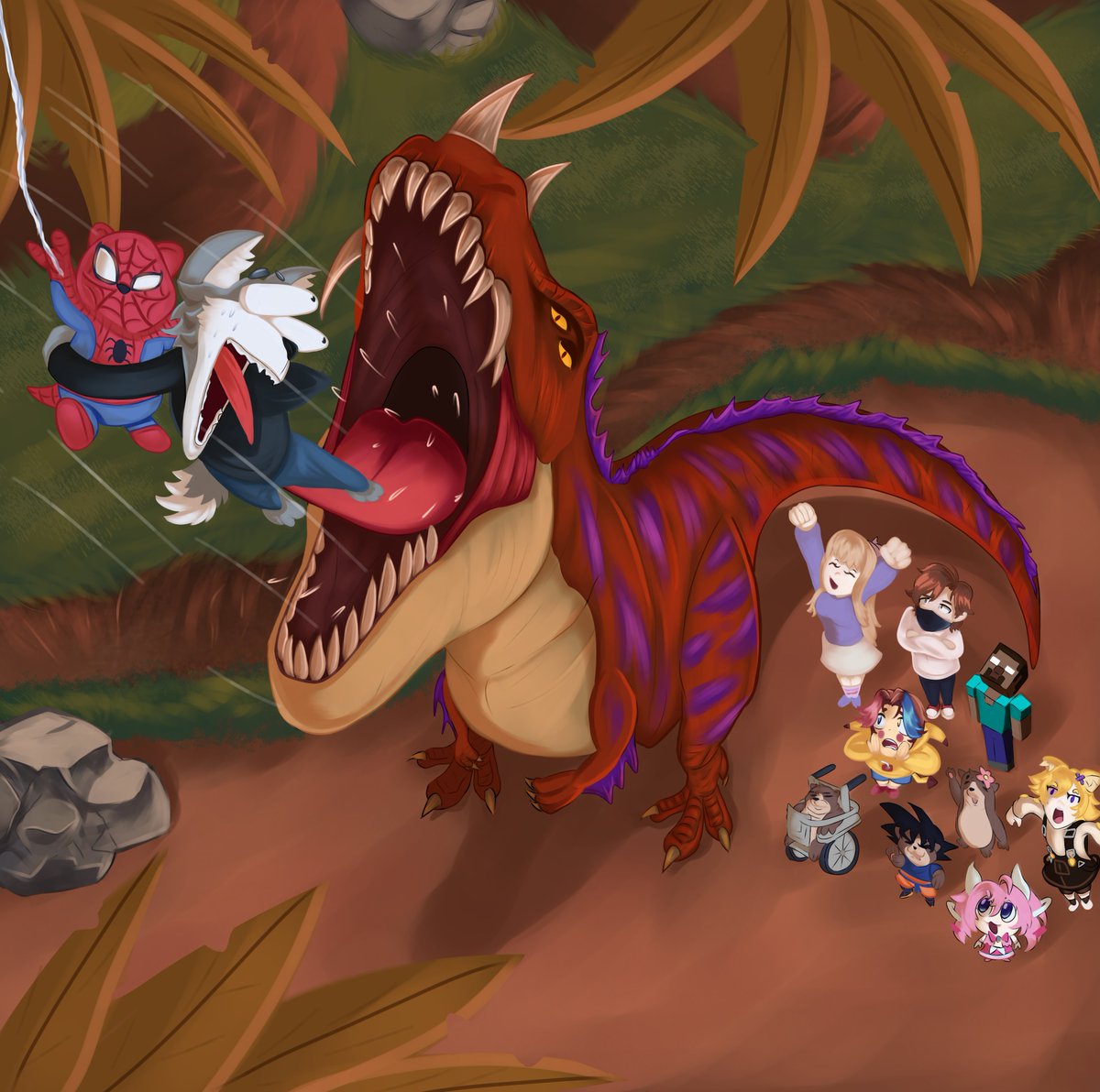 Carnizador's tweet photo. Webones CORP Día 5 DEDsafio 4 🐓(no encontré el 🦖) #aquinofanart #SoarinngArt #Sylvee #chibmin #KendoArt #locochonfanart #DEDsafiofanart #Dedsafio4 https://t.co/iXR6dcISrg