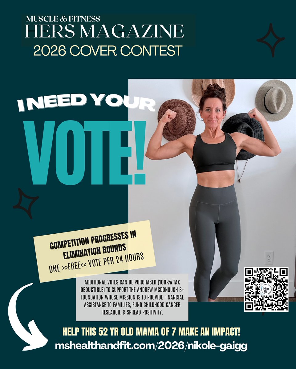 AlefdjP's tweet photo. This started with my health &amp; wellness mission, but it’s about more. Every tax-deductible vote donation supports the Andrew McDonough Be Positive Foundation, helping families and childhood cancer research. Let’s make an impact together. https://t.co/mAtMNhGJlS