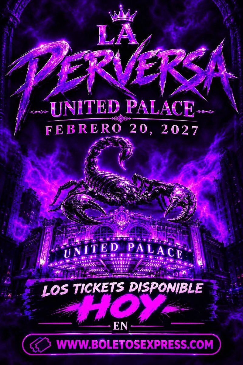 carlenisg22's tweet photo. 🚨 Atención: se viene una noche para recordar. 💜🔥🦂 #laperversa #teamperver #unitedpalace https://t.co/ge2oKaVG0K
