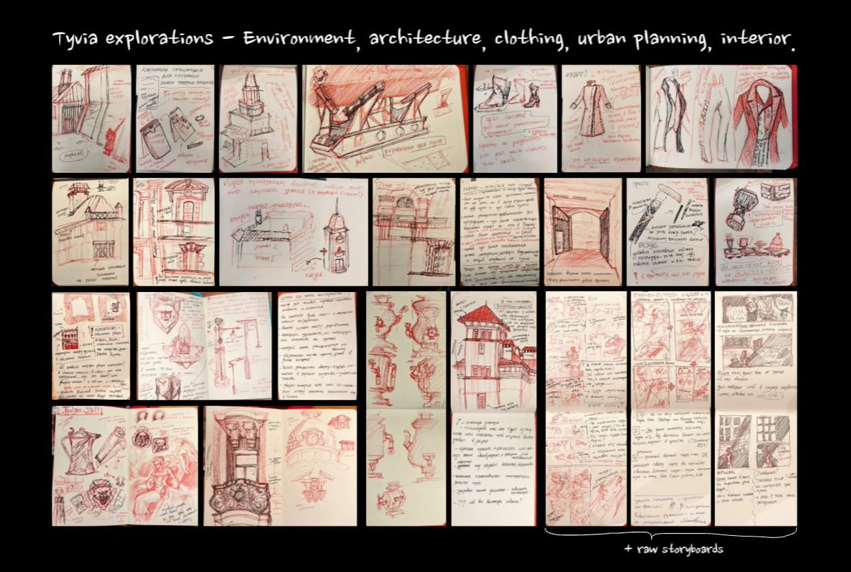 tex_textetexter's tweet photo. Some rough Tyvian #fan_concepts and studies from my trip.
I really want to flesh out Tyvia properly one day. I’ve got tons of ideas for different locations and visual details. Idk when, but I'm so excited to do it!
#Dishonored #Eikas_concepts #Tyvia https://t.co/xTKMp9pWha