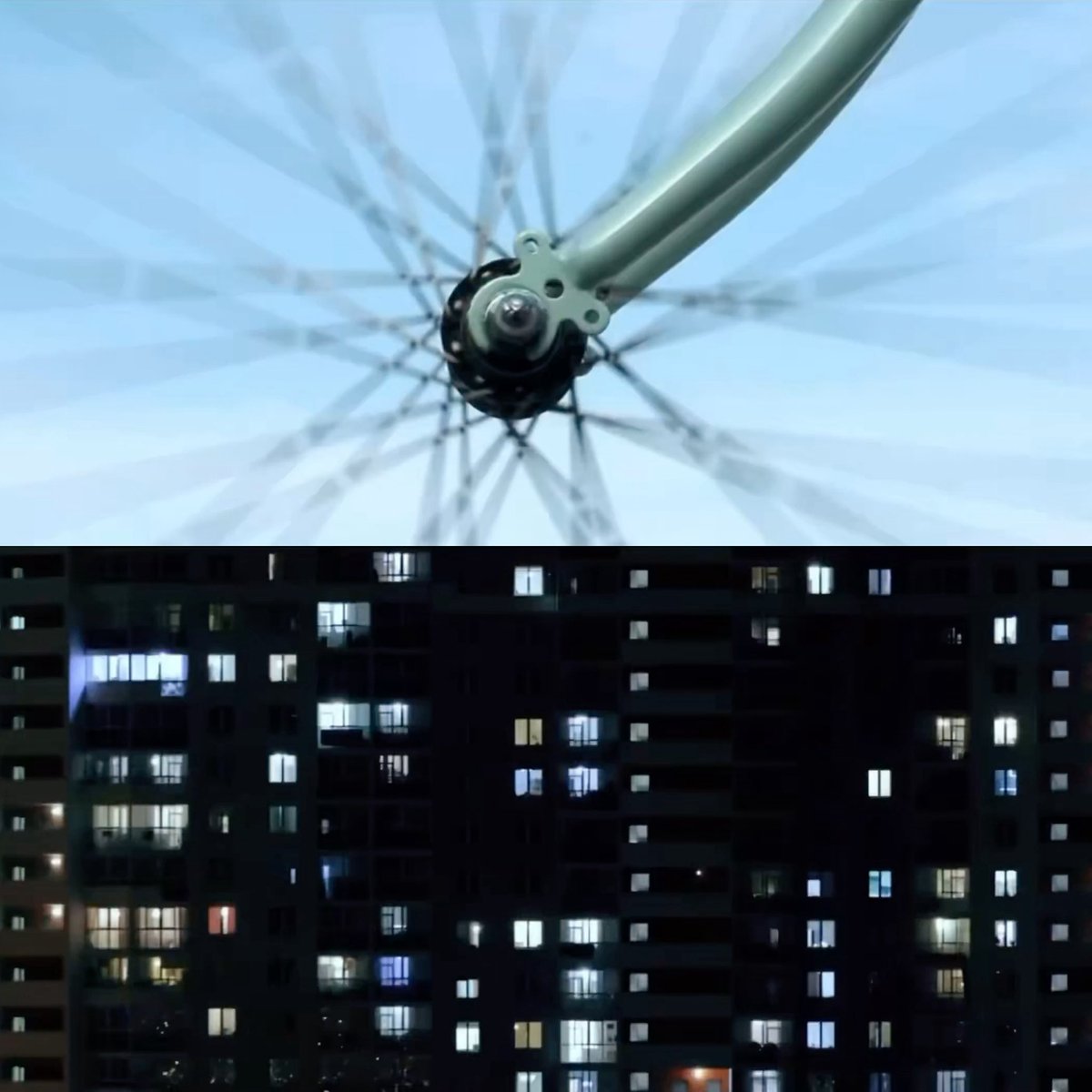 FEB5THLV1's tweet photo. 오전 길거리의 사람들, 전자레인지, 세탁기, 선풍기, 카세트테이프, 환풍기, 저녁 길거리의 사람들, 자동자바퀴, 자전거 휠, 밤이 되어 꺼지는 불빛까지 모두 한 곳을 중심으로 뺑뺑 맴도는 것들만 잔뜩 보여주고

 <지금까지는 다른 무언가가 필요해>

라고 하시면 너무 신나죠 https://t.co/DtCMRdRtEx