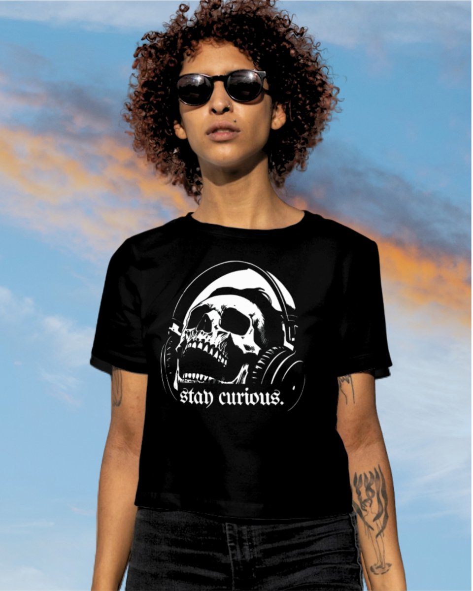 tryptascene's tweet photo. Stay curious tee. 
Available now https://t.co/oktmJetU8x

#staycurious #skullart #metalshow #gothicstyle #gothicartist #trippyart https://t.co/3AFPWjoIqZ
