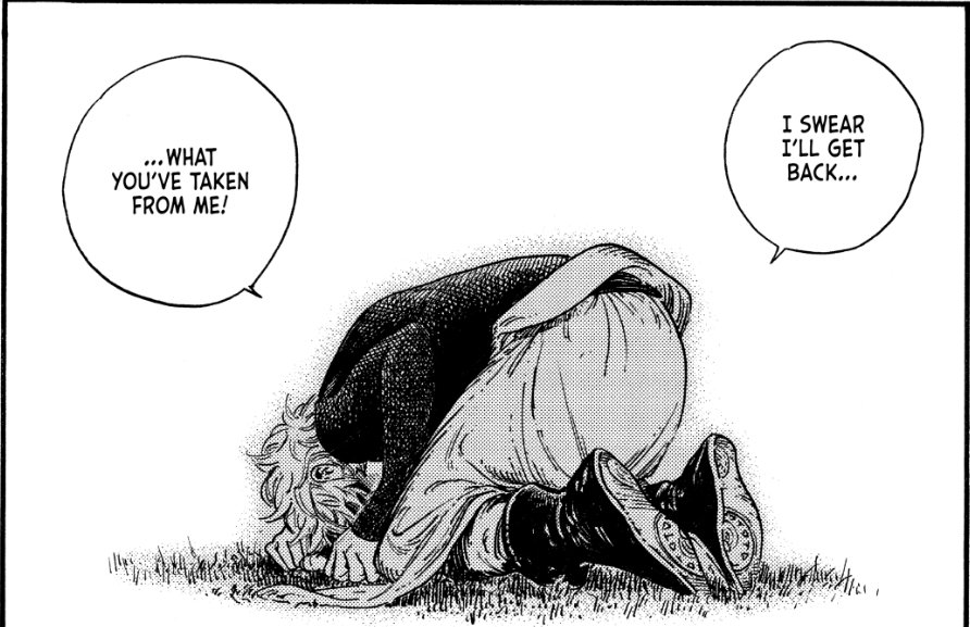 inarifukuro's tweet photo. No matter how many times I read this, the line breaks me because you go from thinking it has to be something very specific and then, 70+ ch later you learn it's...HIS WHOLE LIFE. They took everything from him #whaspoilers https://t.co/G8EdsmnHJ2