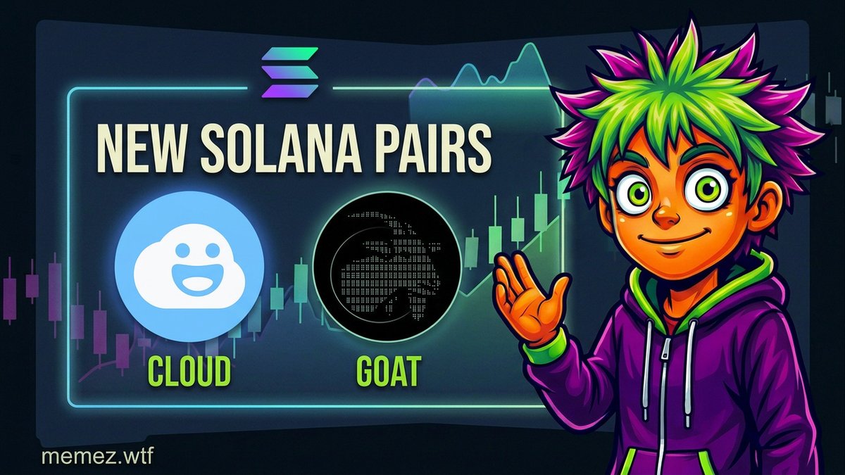 memezdotwtf's tweet photo. ☁️🐐 Two new Solana pairing choices: $CLOUD and $GOAT.

Launch your coin paired with either on https://t.co/iRxvUnhlup. Set a 1–10% sell tax and every sale buys the paired coin.

Rewards start at graduation: the accumulated paired coins begin dripping to eligible holders, by weight, every hour.

Pair beyond native → https://t.co/82GqV8pTA4