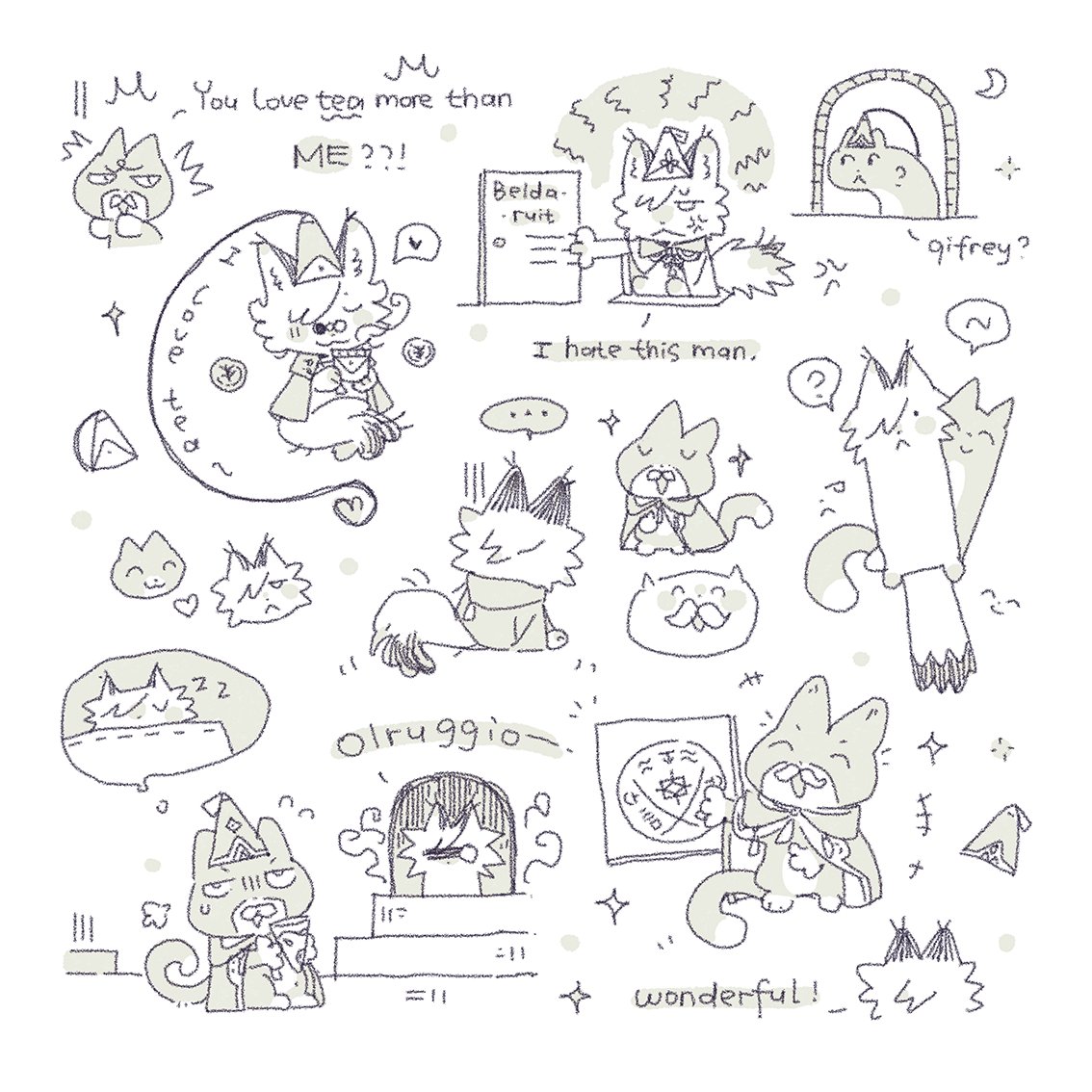 KiharaSeki's tweet photo. #QiOlru #witchhatatelier 
i drew many cats 😎 https://t.co/86hwq0Ze59