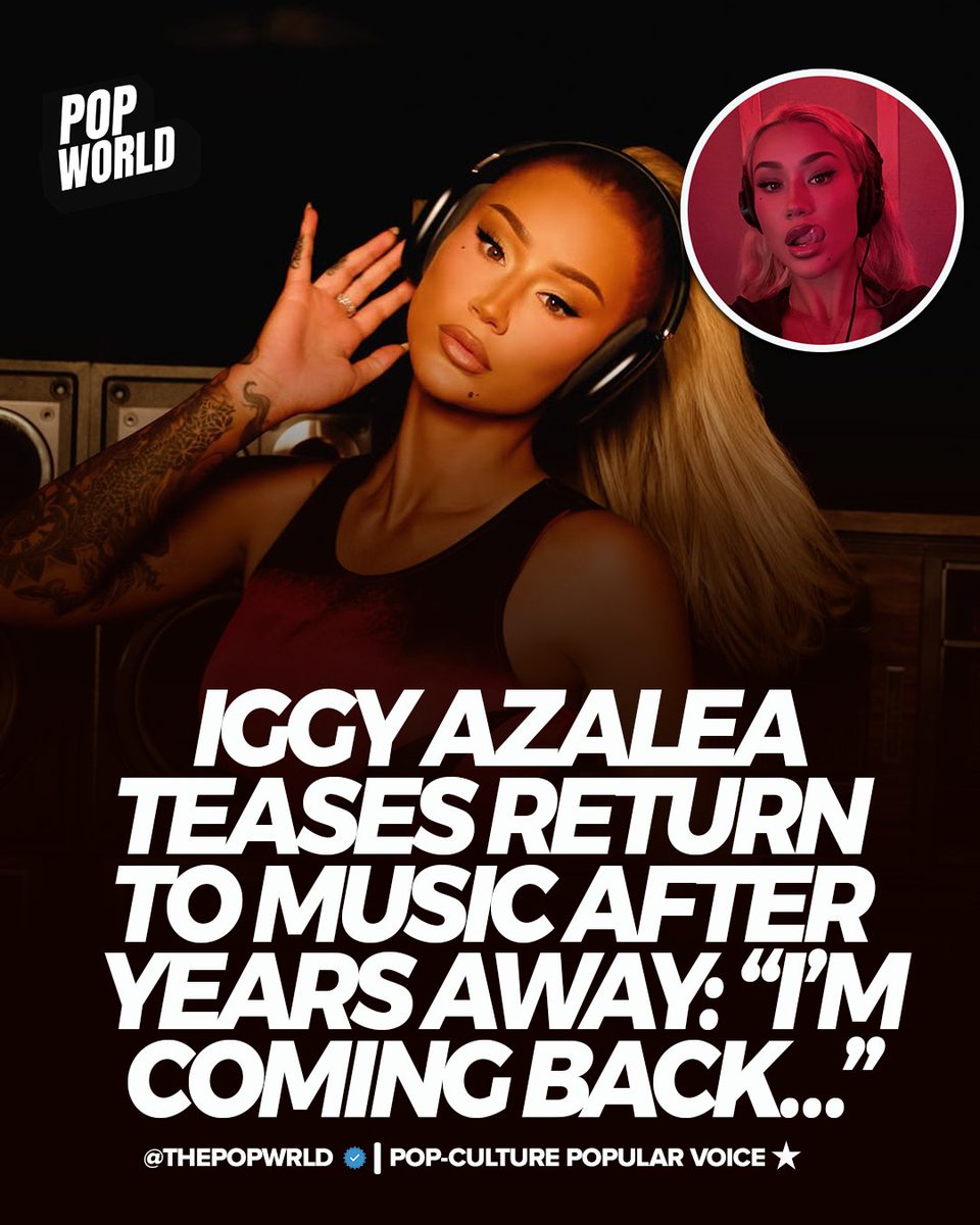 thepopwrld's tweet photo. #PopWorld: Iggy Azalea announces that she is gradually returning to recording new music. The update comes after the Australian rapper previously stepped away from music to focus on other creative projects.

“After months (maybe years) of reflection, I decided that running away from anything in life isn't in my nature. So, recently, I decided to record just to make sure I wasn't running away from MYSELF too—and guess what? I went home very, very happy that day. Baby steps, my loves, but I’m afraid I’m coming back…”
