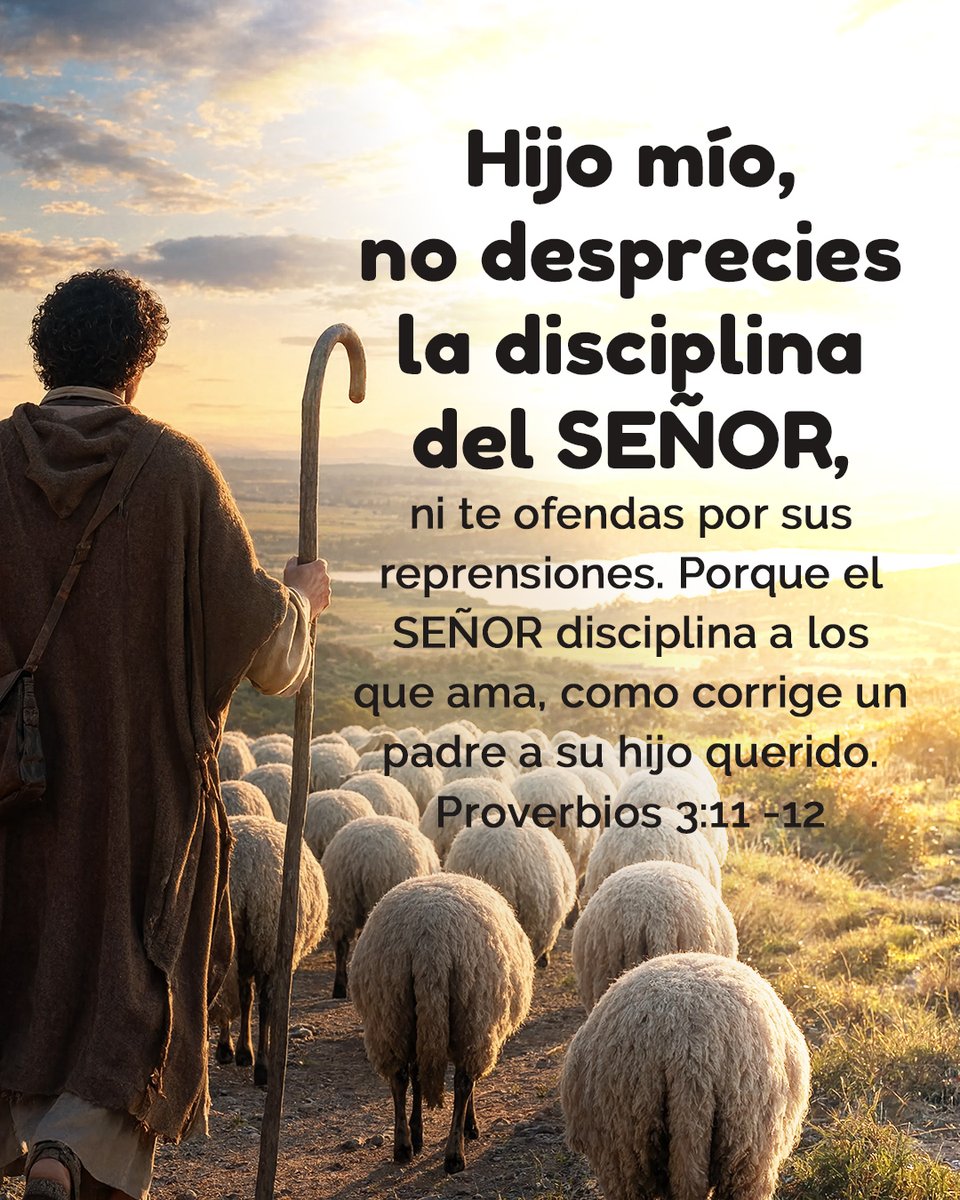 CercaEsta's tweet photo. Hijo mío, no desprecies la disciplina del SEÑOR, ni te ofendas por sus reprensiones. Porque el SEÑOR disciplina a los que ama, como corrige un padre a su hijo querido— Proverbios 3:11 -12
#disciplina #corregir #proverbio #desprecio #ofender https://t.co/5XAk4xfcYf
