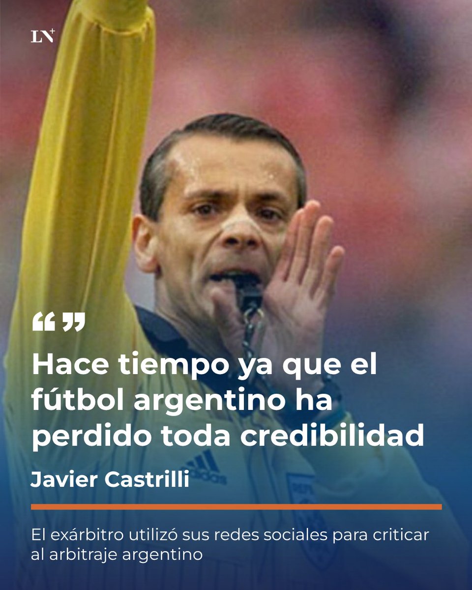 lanacionmas's tweet photo. Javier Castrilli: “Hace tiempo ya que el fútbol argentino ha perdido toda credibilidad”

@castrillijavier utilizó sus redes sociales para criticar al arbitraje argentino, y aseguró que “la gente se siente estafada; porque ya no hay sospecha”.
📌 En LN+ https://t.co/cePHBodryv