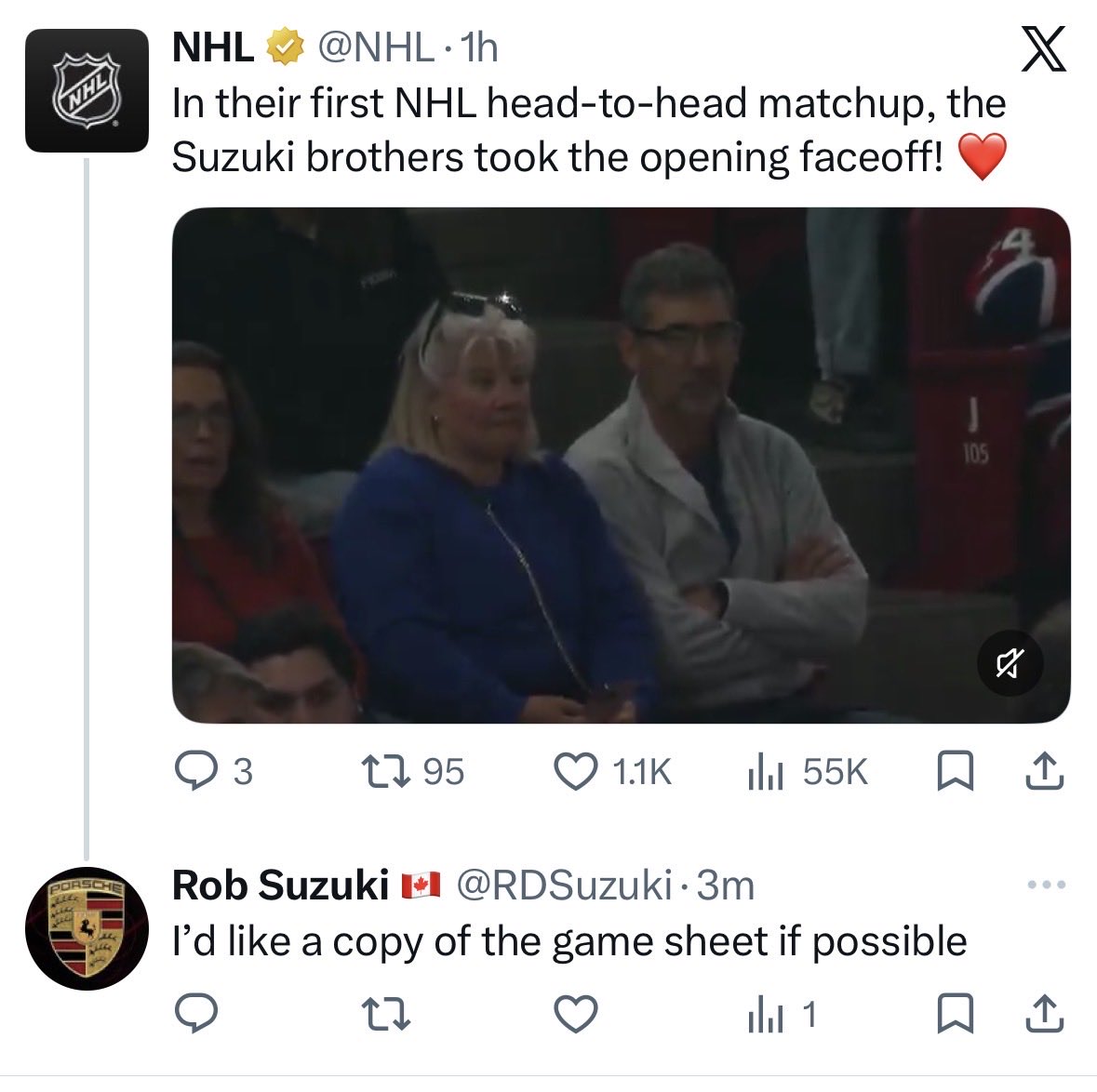 DanKramerHabs's tweet photo. Genuinely nothing sweeter than #Habs Nick Suzuki’s parents. https://t.co/6Xp4aT9nSh