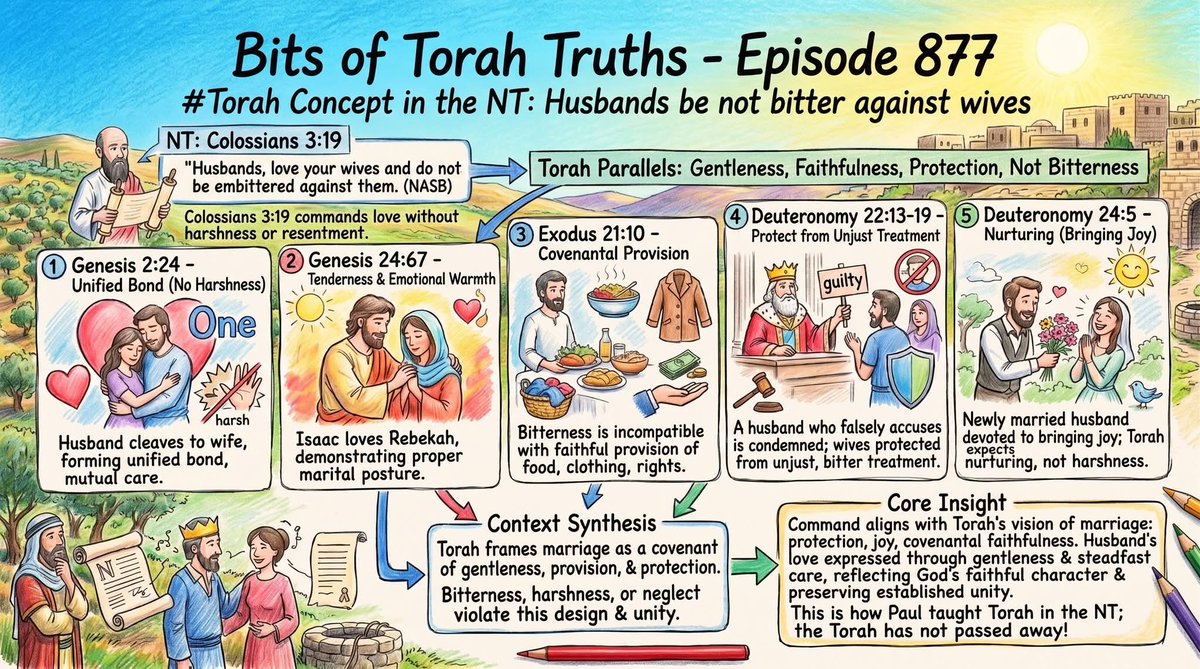 MATSATI's tweet photo. ⚙️ Bits of Torah Truths – #Torah (https://t.co/ZReTGVQySY) Concept in the NT: Husbands be not bitter against wives – Episode 877 ⚙️
#TorahTruth, #Colossians319, #HusbandsAndWives, #CovenantMarriage
https://t.co/JIJ2KVGyHs
https://t.co/vRq4ems2eS
✅ Remember: Click "Like" https://t.co/No0XZFqvkC