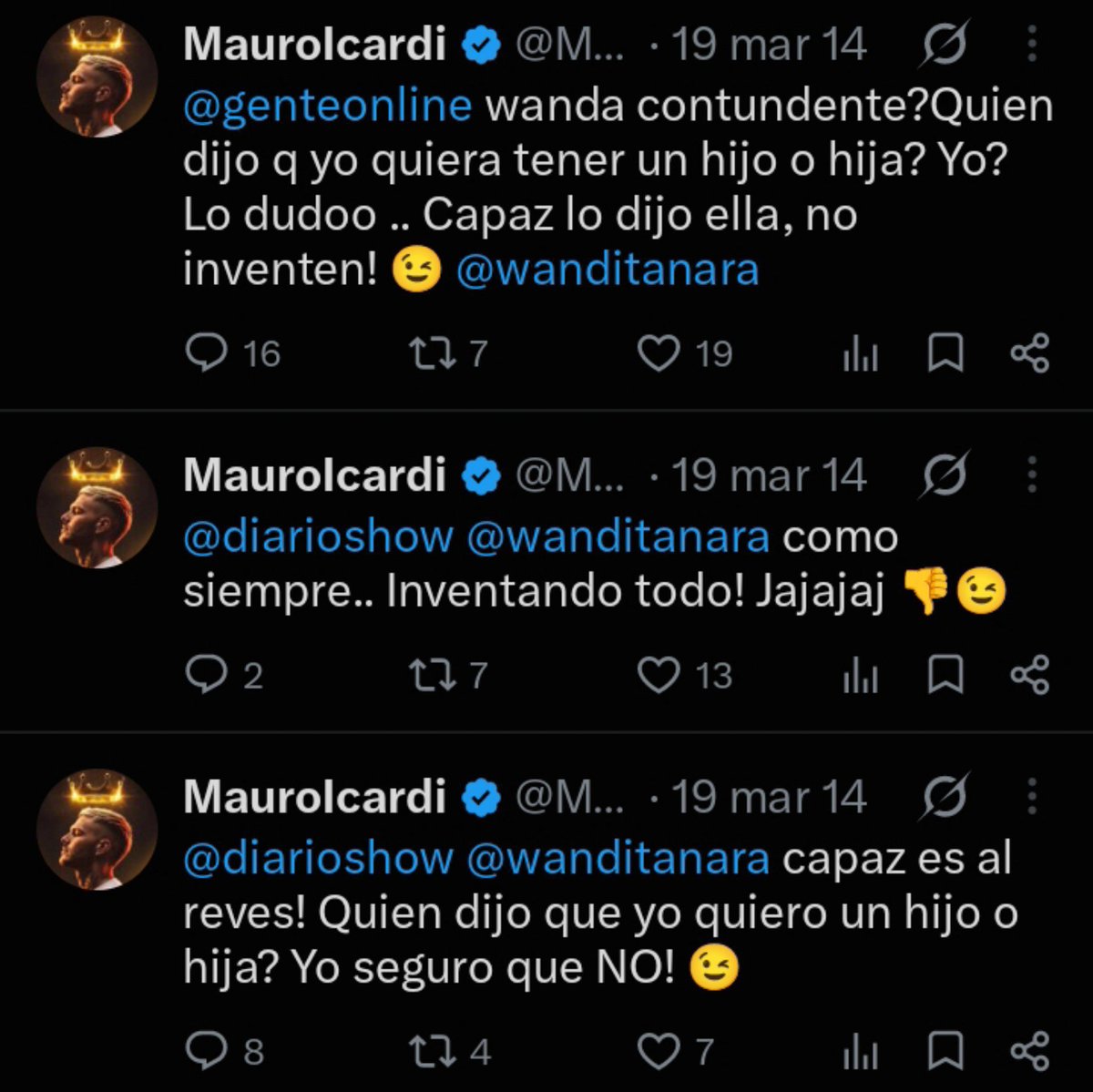Leylaa_Leto's tweet photo. @Relida04 @emmapazok con quién realmente no quería tener hijos era con Wanda Pero ella se embarazo igual para asegurar manutención de por vida , por qué si no se caga de hambre . https://t.co/VDhsXdgdMc