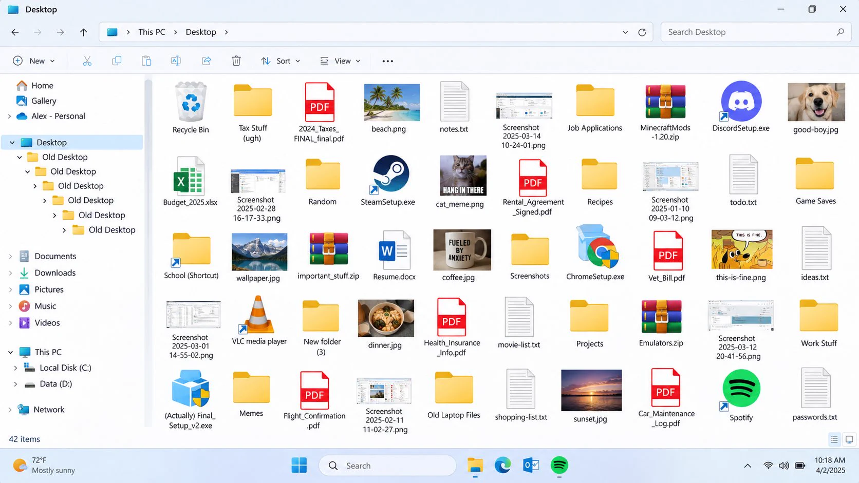 Dave W Plummer on X: "I see you. I know you create a folder called Old ...