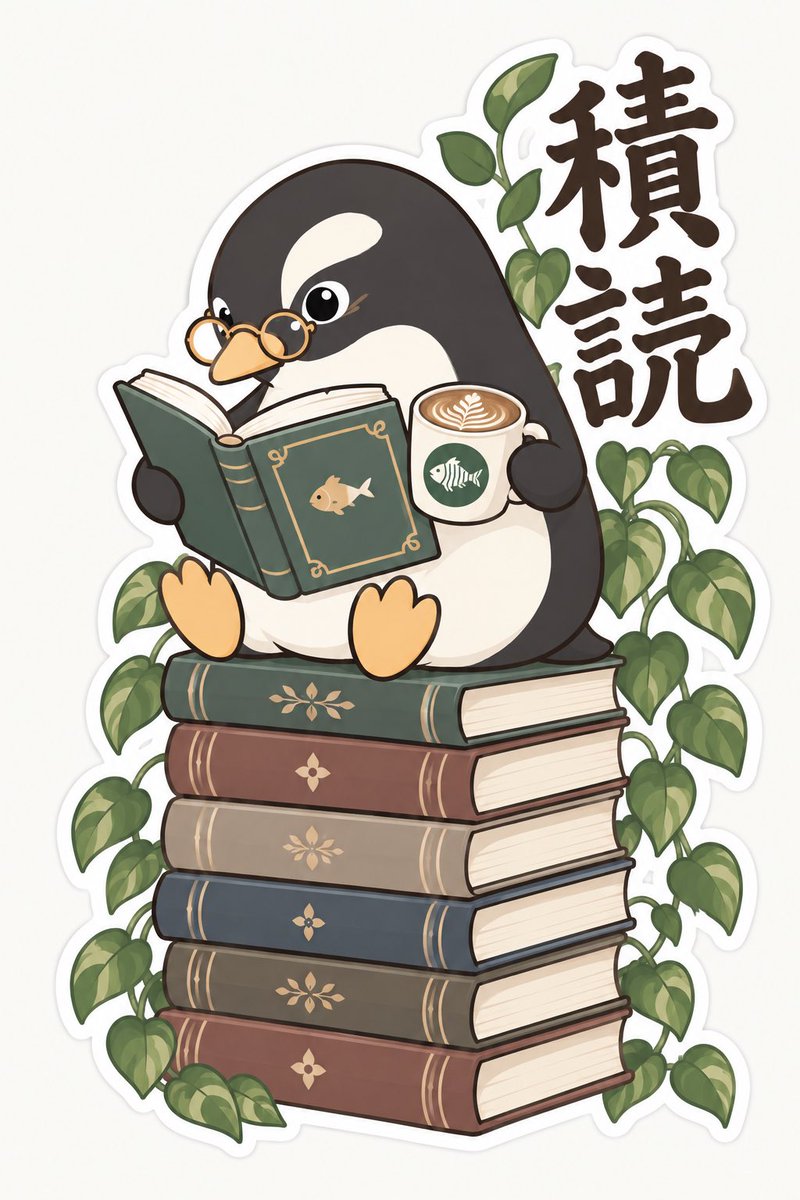 ekkunousama's tweet photo. チャッピーに積読ステッカー作ってもらった！ https://t.co/FjhgOvxW6O
