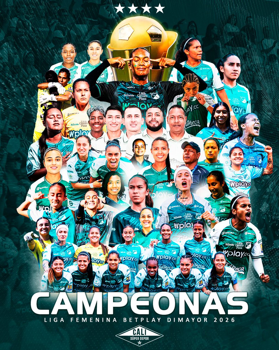 CaliSuperDepor's tweet photo. 🏆🏆 C A M P E O N A S 🏆🏆

Deportivo Cali 🟢⚪ Femenino Campeón de la Liga Profesional Femenina. 

#VamosCali #CaliFemenino https://t.co/XoUgoyjvLS