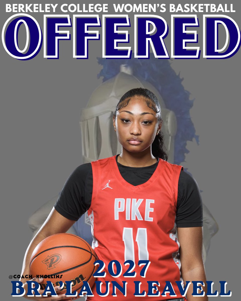 Coach_KHollins's tweet photo. Congratulations to 2027 Bra’Laun Leavell @BraLaun_Leavell from Pike High School (Indianapolis, IN) @LadyRedDevilsB1 on receiving an offer from Berkeley College @BerkeleyWbb https://t.co/D60npmXLRO