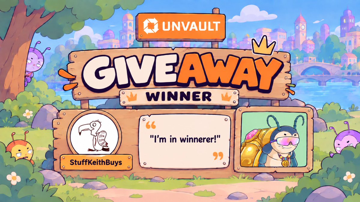 unvault's tweet photo. While you’re all winnerers, @StuffKeithBuys and @KriptVal are the official winnerers of the “I’m a Winnerer!” contest. 🐛

They’ll each receive a Genesis Bugz NFT from the team supply once we mint and yes, I decided to give away 2 Bugz! 

Everyone else who entered got a follow—or will as soon as X stops rate-limiting me for the crime of making friends.

You showed up. You said the phrase. You are, in fact, winnerers.