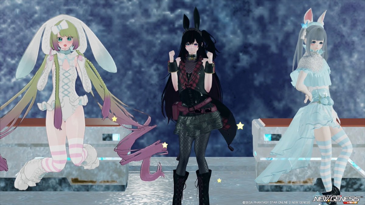mi5mi10mi06's tweet photo. 昨日のみーてぃあ
バニー合わせ👯👯‍♀️
4枚目はレンくん盗撮したったー！
#PSO2NGS_SS https://t.co/bW4KAUvFEF