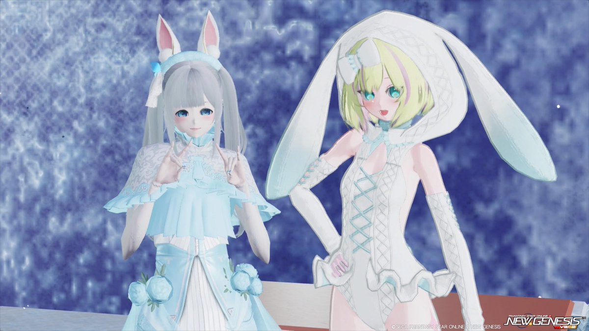 mi5mi10mi06's tweet photo. 昨日のみーてぃあ
バニー合わせ👯👯‍♀️
4枚目はレンくん盗撮したったー！
#PSO2NGS_SS https://t.co/bW4KAUvFEF