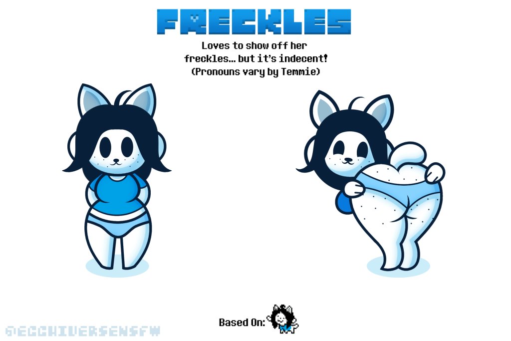 ecchiversalnsfw's tweet photo. Another version of Freckles' ref sheet! If this gets at least 20 likes (for 20 LV, the maximum), I'll make a reference sheet for Stockings.

#undertail #nsfw #nsfwart #undertalensfw #oc https://t.co/Ce5HqLygBu