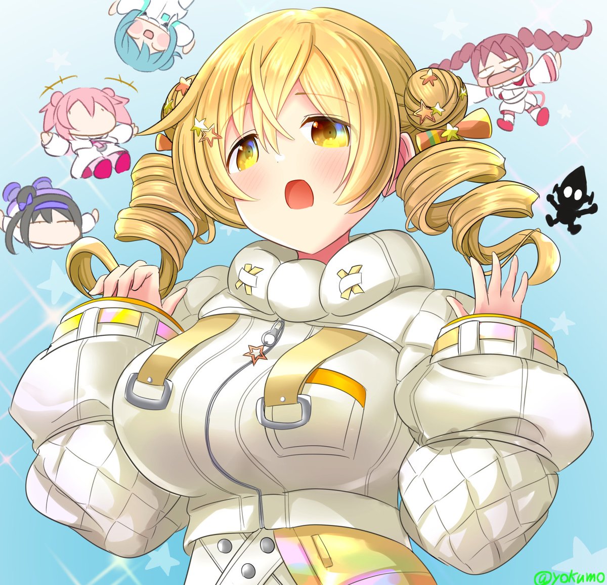 yokumo's tweet photo. マミさん描きました　宇宙服！！！ https://t.co/Fw609ivfT6